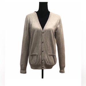 Scotch & Soda preppy classic button front cotton grey knit cardigan size medium